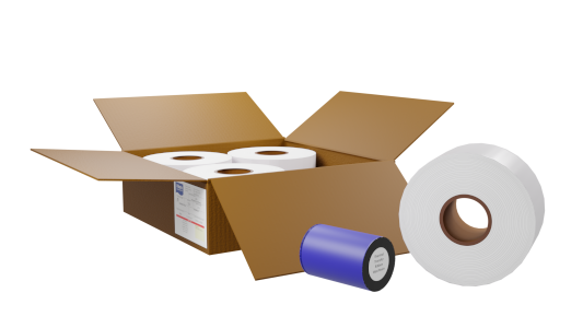 roll label kit with thermal transfer ribbon